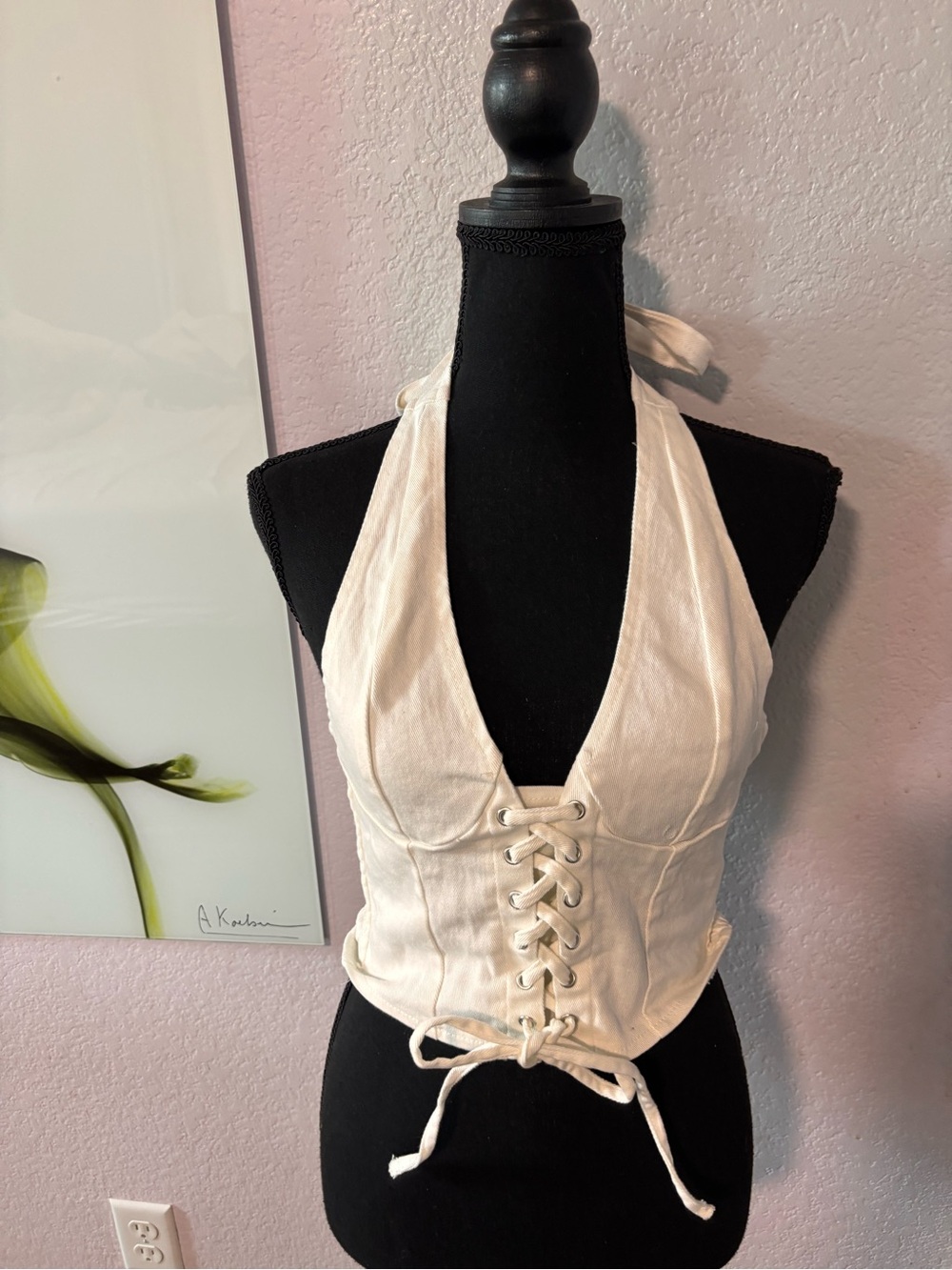 SHEIN white crop top shirt size small